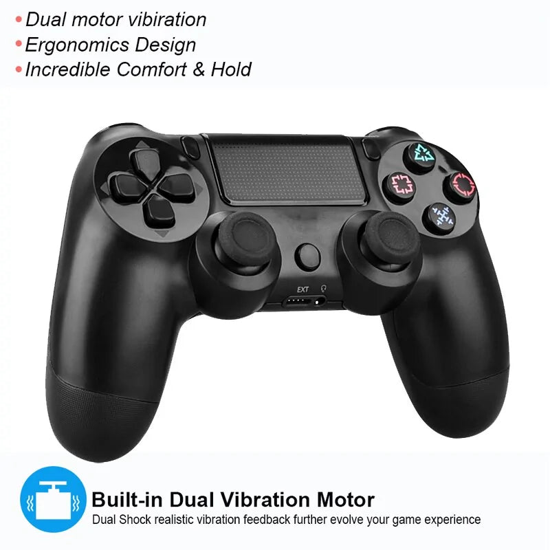 Bluetooth Wireless Gamepad for PS4 and PS3: Vibration Joystick