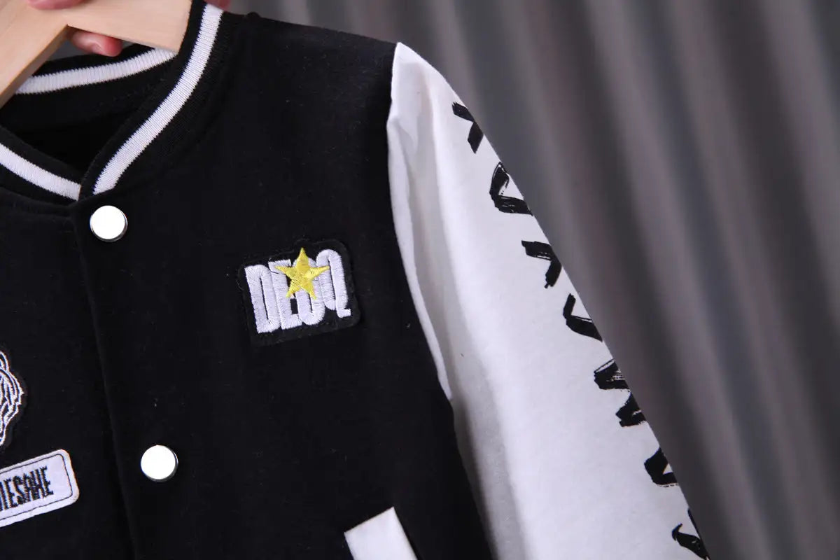 baby sports outfit for boy & girls Baseball Jacket + T-shirt