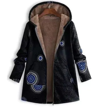 Winter Retro Hooded Cashmere Jacket for Women