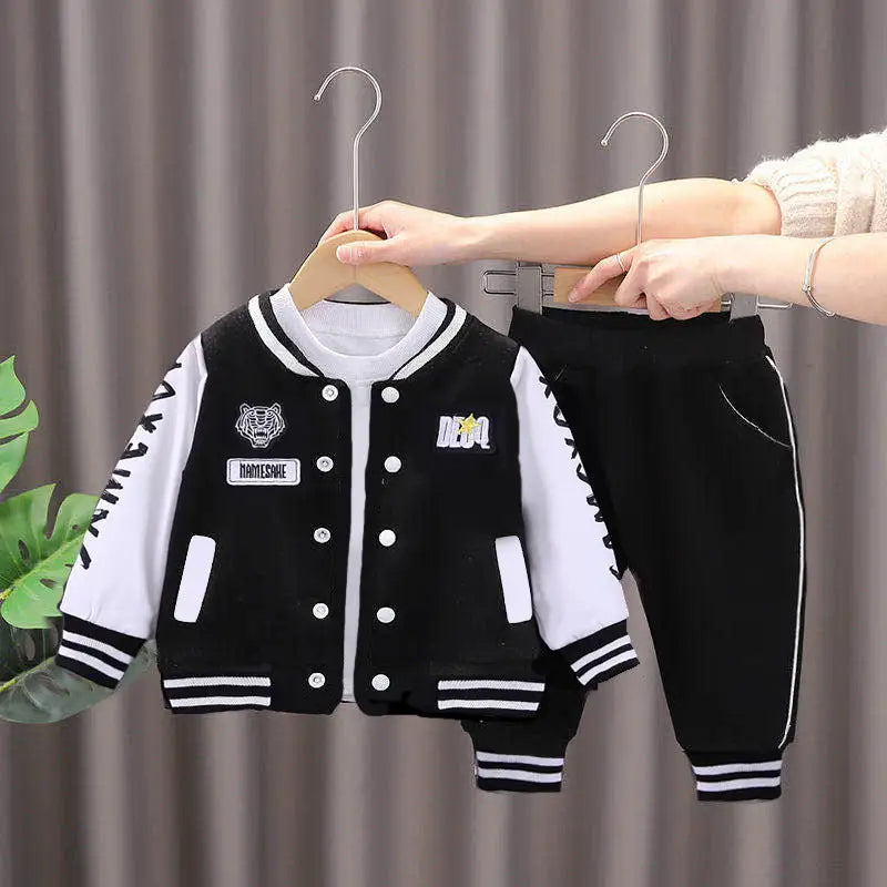 baby sports outfit for boy & girls Baseball Jacket + T-shirt