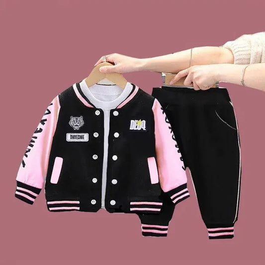 baby sports outfit for boy & girls Baseball Jacket + T-shirt