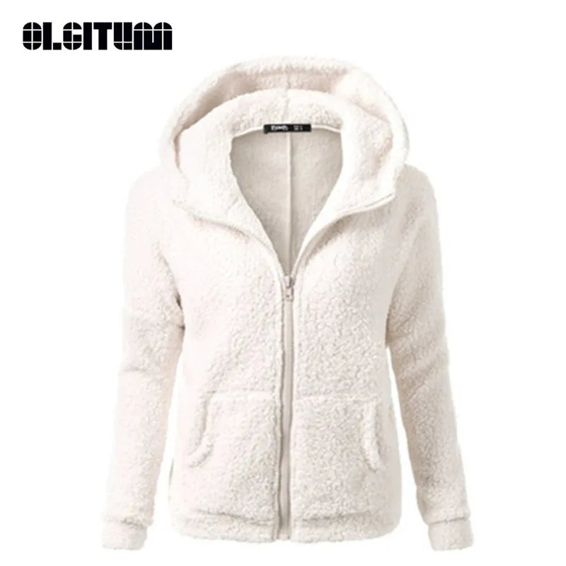 OLGITUM Women's Hooded Fleece Jacket - Winter/Autumn 2020