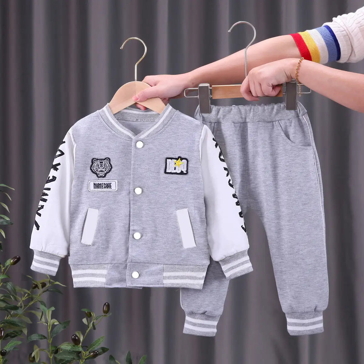 baby sports outfit for boy & girls Baseball Jacket + T-shirt